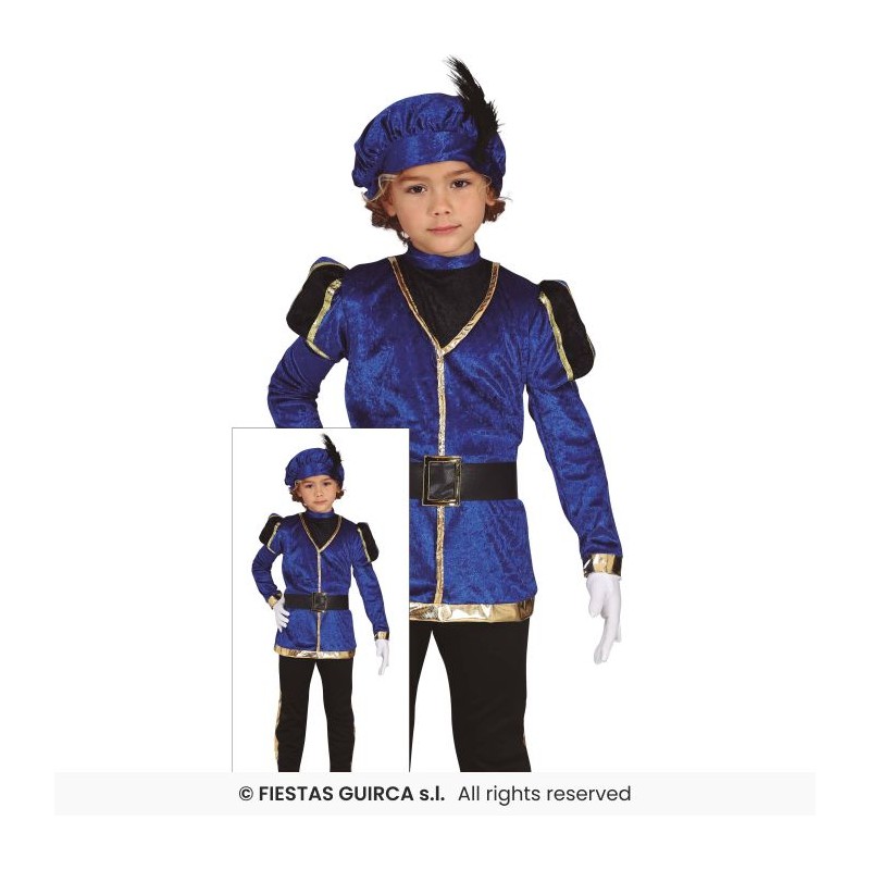 Disfraz de Paje Infantil Azul