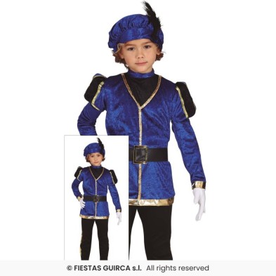 Disfraz de Paje Infantil Azul