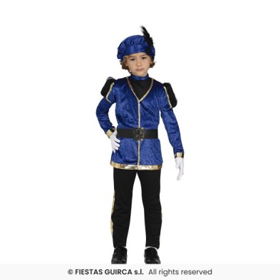 Disfraz de Paje Infantil Azul