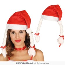 Gorro papa noel trenzas