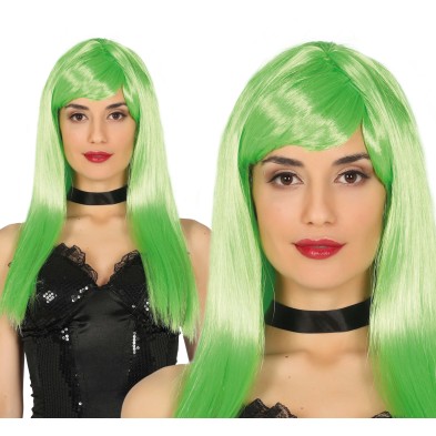 Peluca melena verde