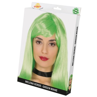 Peluca melena verde