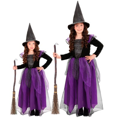 Disfraz de Bruja Morada para niña
