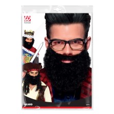 Barba con bigote rizada negra