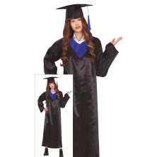 Toga Graduación negra cinta azul