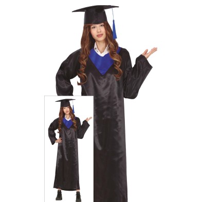 Toga Graduación negra cinta azul