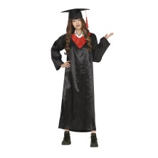 Toga Graduación negra cinta roja