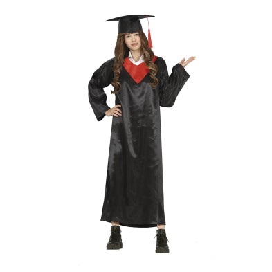 Toga Graduación negra cinta roja