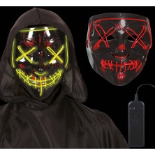 Careta Negra con luz PVC