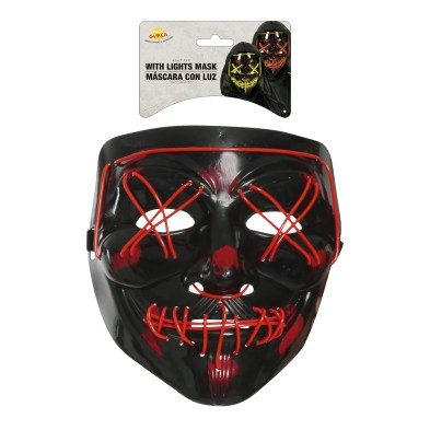 Careta Negra con luz PVC