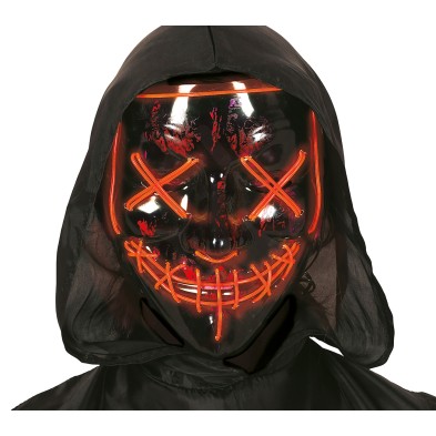 Careta Negra con luz PVC