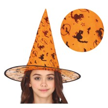 Sombrero de bruja naranja infantil