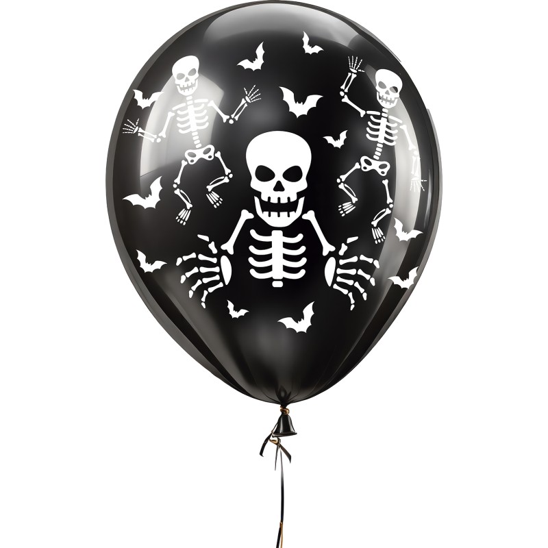 Globos negros esqueleto