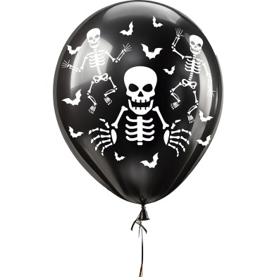 Globos negros esqueleto