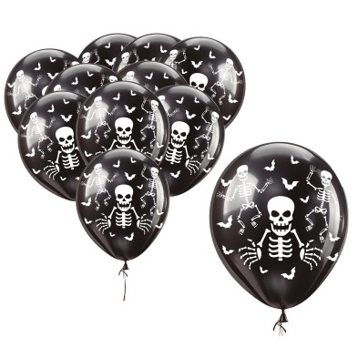 Globos negros esqueleto