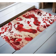 Felpudo con pisadas de sangre