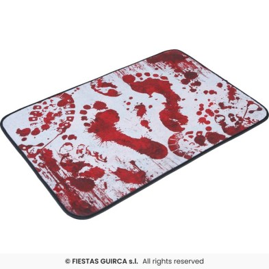Felpudo con pisadas de sangre