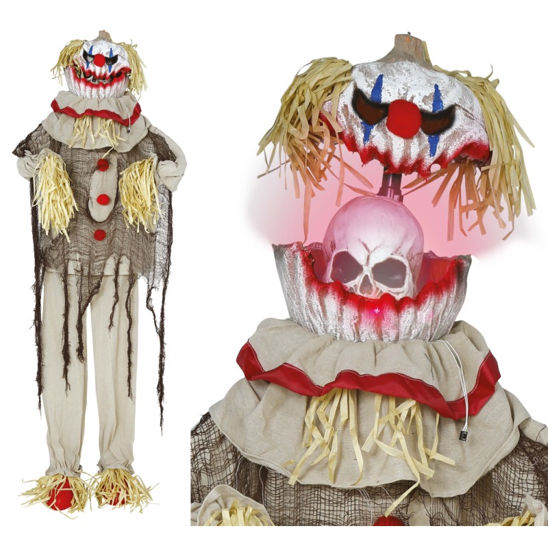 Payaso Espantapájaros con luz sonido y movimiento
