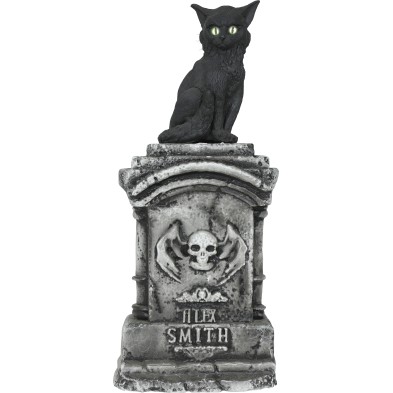 Lápida con gato