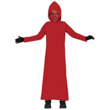 Túnica roja con capucha infantil