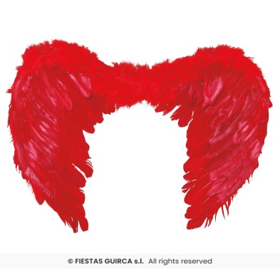 Alas de plumas rojas