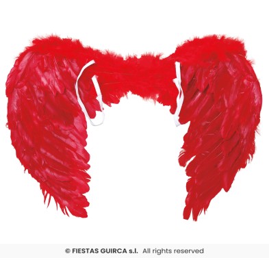 Alas de plumas rojas