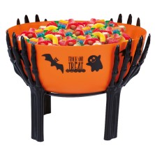 Bol naranja con soporte para Halloween