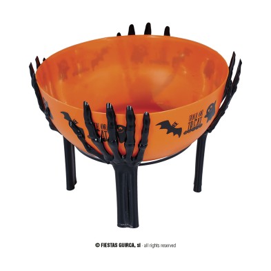 Bol naranja con soporte para Halloween
