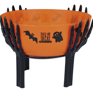 Bol naranja con soporte para Halloween