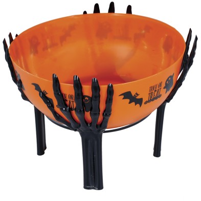 Bol naranja con soporte para Halloween