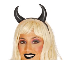 Diadema cuernos negros de diabla