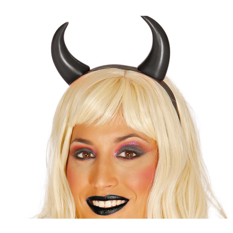 Diadema cuernos negros de diabla
