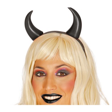 Diadema cuernos negros de diabla