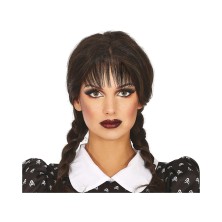 Peluca con trenzas negras
