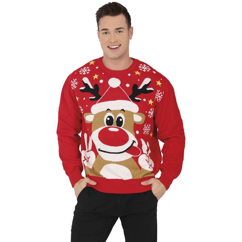 Jersey navidad reno para hombre