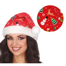 Gorro navideño estampado muñeco nieve