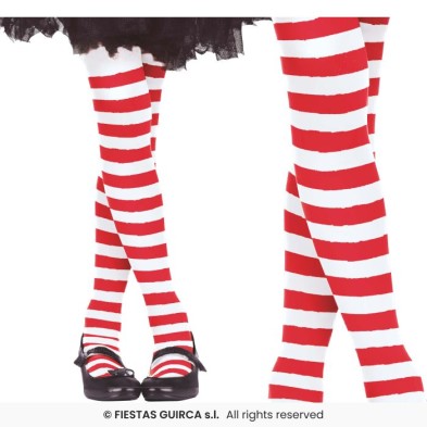 Pantys a rayas rojas y blancas infantil