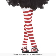 Pantys a rayas rojas y blancas infantil