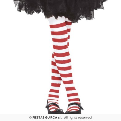 Pantys a rayas rojas y blancas infantil