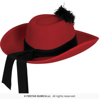 Sombrero Mosquetero rojo infantil