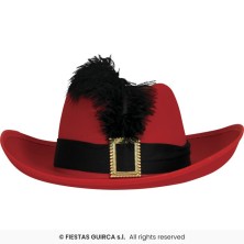 Sombrero Mosquetero Rojo