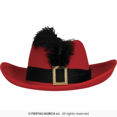 Sombrero Mosquetero Rojo