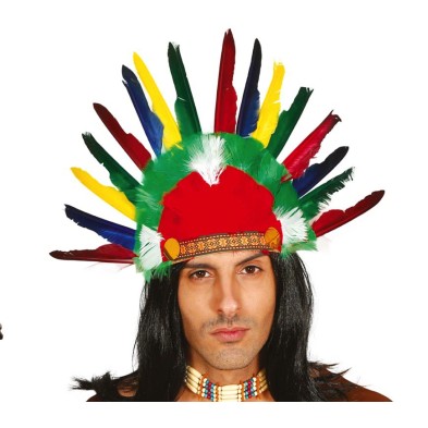 Penacho de indio con plumas