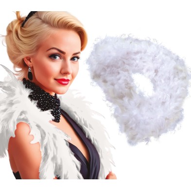 Boa de plumas blancas