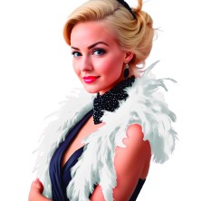 Boa de plumas blancas