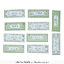 Bolsa de billetes falsos