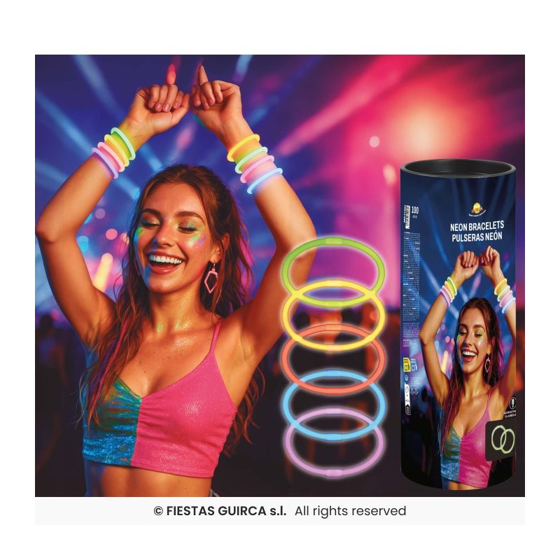 Pulsera luminosas (100 pulseras)