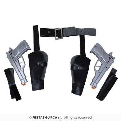 Cartucheras dobles con pistolas
