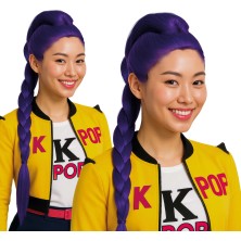 Peluca morada con trenza