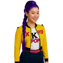 Peluca morada con trenza